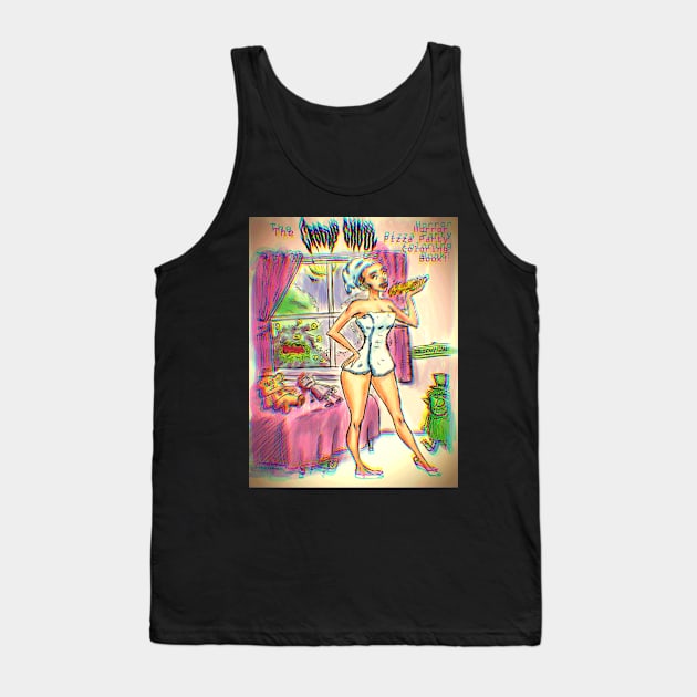 Groovy Ghoul Pizza Party! Tank Top by Groovy Ghoul